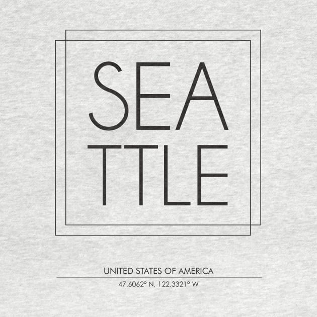 Seattle city minimal typography 2 by StudioGrafiikka